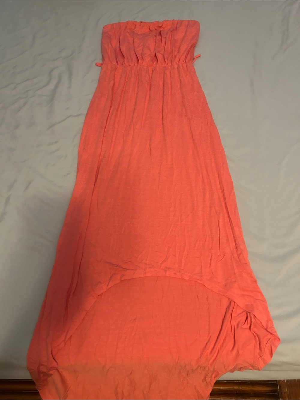 Rue21 Coral Strapless High-Low Maxi Dress